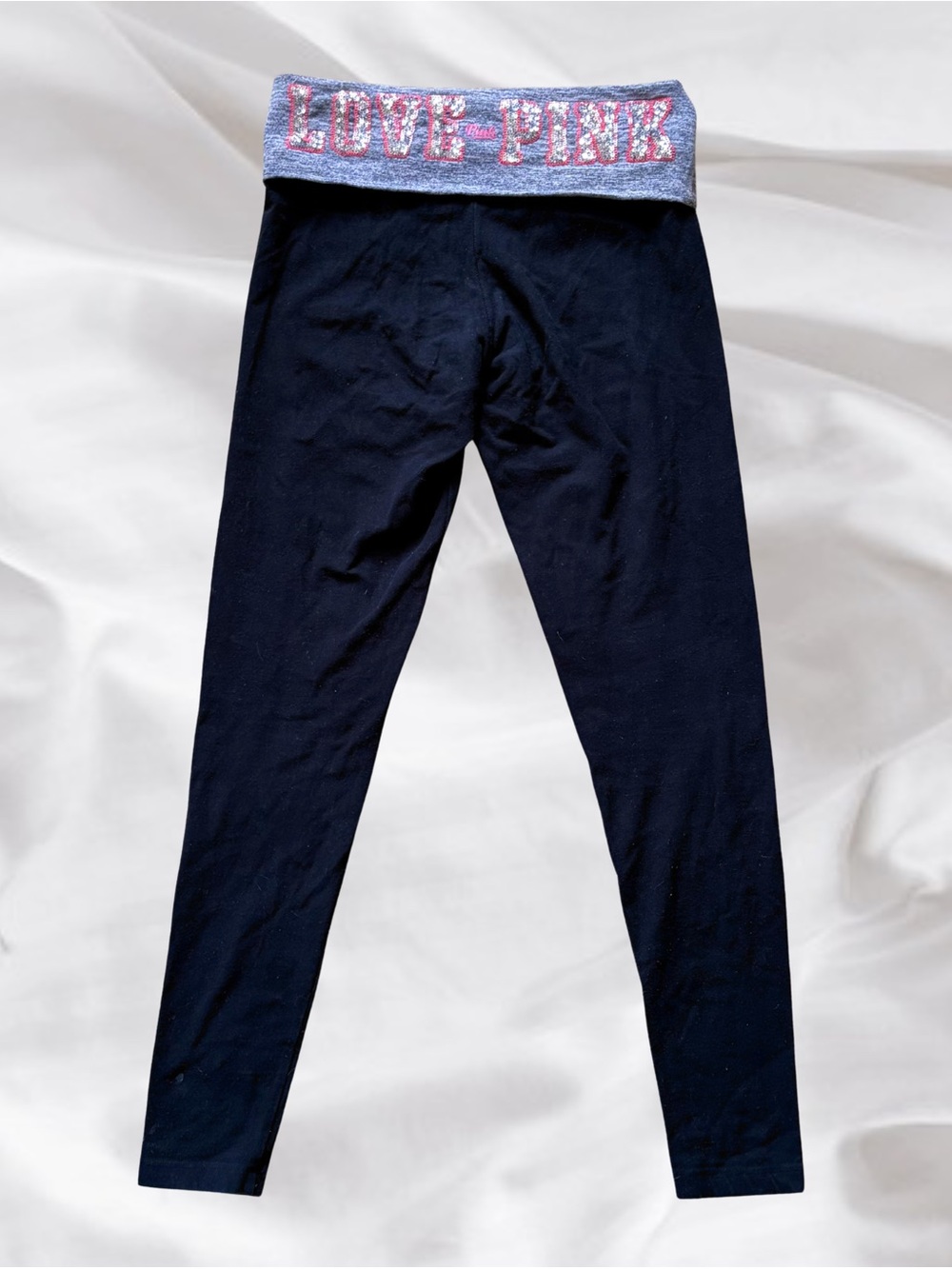 VS Pink Sequined Fold Over Leggings